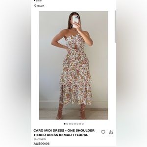 Showpo CARO ONE SHOULDER TIERED MINI DRESS IN MULTI FLORAL